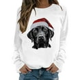 thumbnail image 1 of Fiaer Women Christmas Sweatshirts Plus Size Baggy Xmas Tops Dog Printed Fashion Long Sleeve Crew Neck Comfy Holiday Pullover White XL, 1 of 5