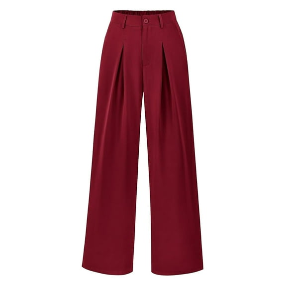 Fiaer,Women High Waist Palazzo Pants Fall 2025 Casual Wide Leg Trousers Loose Work Office Business Plus Size Suit Pant Pockets XS