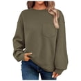 thumbnail image 1 of Fiaer,Women Plus Size Sweatshirts Long Sleeve 2025 Fall No Hooded Hoodies Crewneck Casual Fashion Pullover Loose Fit Tops with Pocket Green L, 1 of 4