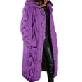 thumbnail image 1 of Fiaer Women'S Casual Button Down Long Cardigan Sweaters Oversized Warm Trendy Open Front Loose Fit Long Sleeve Lapel Collared Tops Dark Purple L, 1 of 5