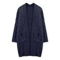 thumbnail image 1 of Fiaer Women'S Long Knit Cardigan Sweaters Oversized Loose Fit Solid Color Cozy Fall Winter Fashion Casual Open Front Tops With Pockets Navy XXXL, 1 of 2