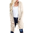 thumbnail image 1 of Fiaer Women'S Oversized Long Cardigan Sweaters With Hooded Pure Color Front Open Long Sleeve Casual Trendy Knit Tops With 2 Pockets Beige M, 1 of 8