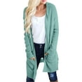 thumbnail image 1 of Fiaer Women'S Oversized Long Cardigan Sweaters With Hooded Pure Color Front Open Long Sleeve Casual Trendy Knit Tops With 2 Pockets Mint Green M, 1 of 8