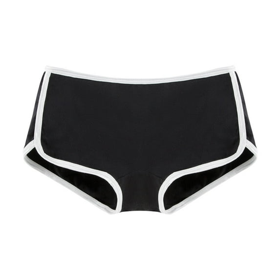 Fiaer,Women's Boy Shorts,Womens Plus Size Color Blocking Hipster Panties,Ladies Breathable Comfy Fashion Lightweight Underwear Black XS