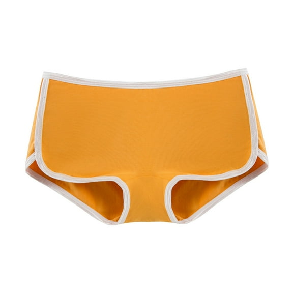 Fiaer,Women's Boy Shorts,Womens Plus Size Color Blocking Hipster Panties,Ladies Breathable Comfy Fashion Lightweight Underwear Yellow XXL