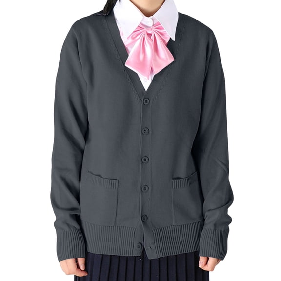 Fiaer Women's Cardigan Sweaters 2025 Fall Button Down Oversized V-Neck Long Sleeve Lightweight Knit Tops with 2 Pockets GY1 M