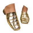 thumbnail image 1 of Fiaer Women's Closed Toe Mules Comfortable Work Casual Backless on Flat Shoes Summer Beach Walking Slippers Gold 9, 1 of 9