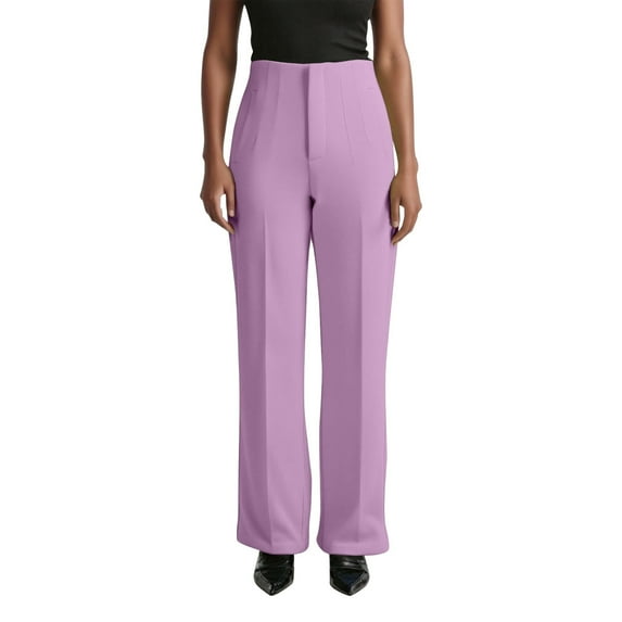 Fiaer,Oversized Work Pants Women Wide Leg Dressy Pants Business Casual Loose Fit Trousers 2025 Slacks with Pockets Purple XXL