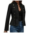 thumbnail image 1 of Fiaer,Women's Suede Leather Jacket,Ladies Plus Size Double Casual Long Sleeve Slim Fit Blazer 2025 Fall Outfits Black XL, 1 of 7
