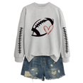 thumbnail image 1 of Fiaer Women's Football Graphic Sweatshirt Long Sleeve Crewneck Fall Trendy Pullover Loose Fit Warm Tops Grey L, 1 of 2