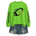 thumbnail image 1 of Fiaer Women's Football Graphic Sweatshirt Long Sleeve Crewneck Fall Trendy Pullover Loose Fit Warm Tops Light Green3 XXL, 1 of 2