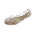 thumbnail image 1 of Fiaer Women's Jelly Sandals Ballet Shoes Slip on Flats Hollow out Loafers Beige 6, 1 of 6