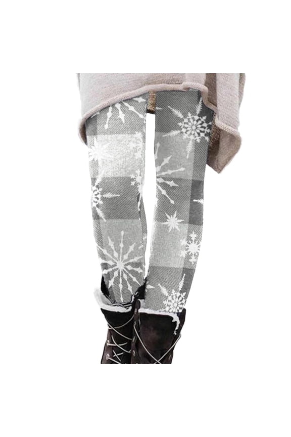Women's Legging Chritmas Tree Snowflake Reindeer Funny Graphic Plus Size Trendy Yoga Pants Soft Slim Fit Fashion Xmas Tight Trousers Grey1 XL