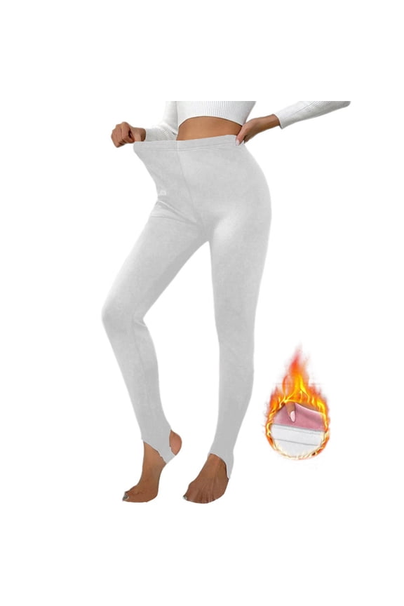 Women's Leggings Elastic Waistband Gym Yoga Soft Stirrup Pants Tights Plus Size Stretch Slim Fit Workout Trousers White XL