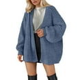 thumbnail image 1 of Fiaer Women's Oversized Cardigan Sweaters Lightweight Knit Open Front Long Sleeve Fashion Casual Loose Fit Comfortable Chunky Tops Sky Blue XXXXL, 1 of 5
