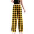 thumbnail image 1 of Fiaer Women's Pajamas Pants Plaid Plus Size Color Blocking Sleepwear Trousers Elastic Waisted Casual Trendy Comfort Pjs Joggers Yellow XL, 1 of 6