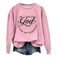 thumbnail image 1 of Fiaer Women's Pullover Sweatshirts Letter Graphic Crew Neck Long Sleeve Baggy Plus Size Tops Comfy Breathable Lightweight Tops for Fall and Winter Pink S, 1 of 3