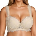 thumbnail image 1 of Fiaer Women's Push Up Lace Bras Underwire Adjustable with Wide Strap Lingerie Shaping Support Bra Beige 80B, 1 of 5