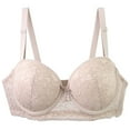 thumbnail image 1 of Fiaer Women’s Push up Lace Bra Comfort Underwire Adjustable Straps Support Breathable Bras Beige 75A, 1 of 4