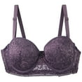 thumbnail image 1 of Fiaer Women’s Push up Lace Bra Comfort Underwire Adjustable Straps Support Breathable Bras Purple 80C, 1 of 4