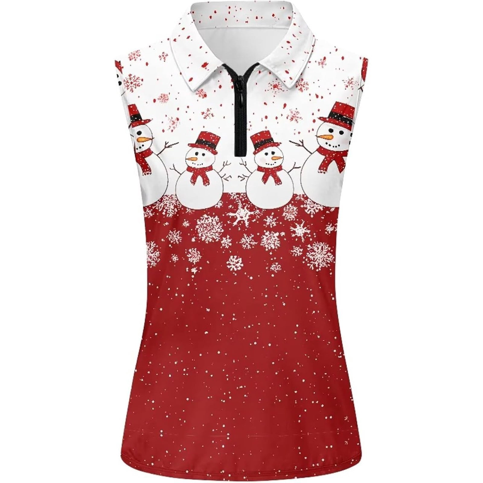 Fiaer Women's Quarter Zip Golf Shirts Sleeveless with Collar Tennis ...