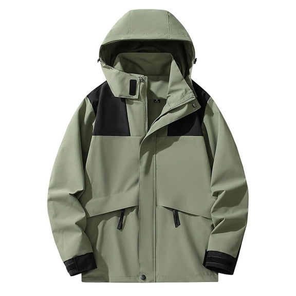 Fiaer Women's Waterproof Rain Jacket Outdoor Lightweight Hooded Raincoat Oversized Long Sleeve Windbreaker Tops for Hiking Travel Light Green XXXXXL