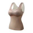 thumbnail image 1 of Fiaer Womens Built in Bra Tank Tops Oversized Thermal Underwear Stretch Comfy Elegant Lace Underwear Breathable Solid Color Cami Khaki XXXL, 1 of 4
