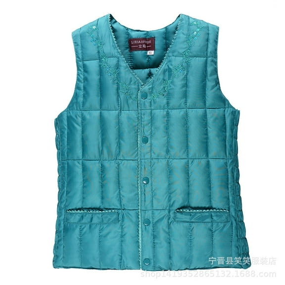 Fiaer Womens Button Vest Sleeveless Fashion Solid Color Plaid Tanks Slim Fit Warm Button down Tops Pockets Blue One Size