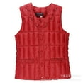 thumbnail image 1 of Fiaer Womens Button Vest Sleeveless Fashion Solid Color Plaid Tanks Slim Fit Warm Button down Tops Pockets Red One Size, 1 of 3