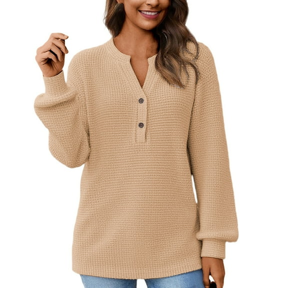 Fiaer,Womens Button up Long Sleeve T Shirts,Women's V Neck Plus Size Tshrits,Casual Trendy Going out Tops for Women Yellow S