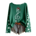thumbnail image 1 of Fiaer Christmas Long Sleeve T Shirts for Women Oversized Snowflake Xmas Tshirts Loose Fit Casual Fashion Holiday Tops Green XL, 1 of 3