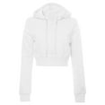 thumbnail image 1 of Fiaer Womens Crop Hoodies Full Zip Long Sleeve Drawstring Hooded Sweatshirts Solid Color Basic Casual Trendy Tops White XL, 1 of 3