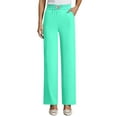 thumbnail image 1 of Fiaer Womens Dressy Pants Work Plus Size Trousers Straight Leg Solid Color Casual Trendy Slacks with Pockets Mint Green L, 1 of 4