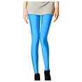 thumbnail image 1 of Fiaer Womens Fluorescent Colors Leggings Stretched Sports Tights Workout Leggings Pants Slim Fit High Waisted Trousers Sky Blue One Size, 1 of 6