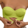 thumbnail image 1 of Fiaer Womens Front Closure Strapless Bras Seamless Push up No Underwire Comfy Solid Color Bra Green 85C, 1 of 4