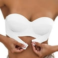 thumbnail image 1 of Fiaer Womens Front Closure Strapless Bras Seamless Push up No Underwire Comfy Solid Color Bra White 85C, 1 of 4