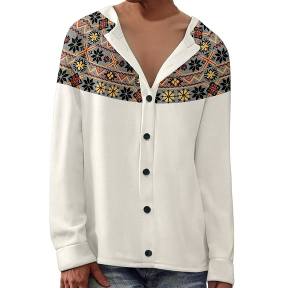 Fiaer,Womens Going out Oversized Button down V Neck Long Sleeve Casual Trendy Loose Fit Printed Comfy Breathable Tops White14 XL