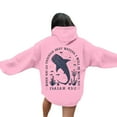 thumbnail image 1 of Fiaer Womens Hoodies Long Sleeve Ocean Theme Letter Graphic Hooded Sweatshirts Loose Fall Pocket Tops Pink1 XXL, 1 of 6