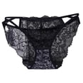 thumbnail image 1 of Fiaer,Womens Lace Sexy Briefs,Women's Trendy High Cut Breath Comfort Panties,Ladies Lightweight Solid Color Spliced Triangle Underwear Black L, 1 of 3