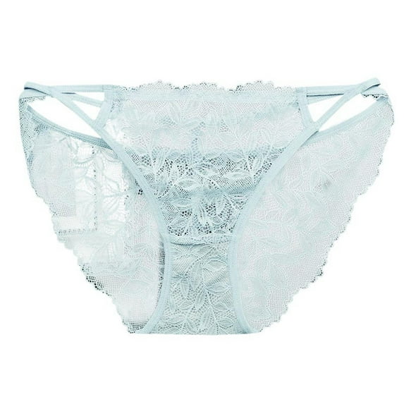 Fiaer,Womens Lace Sexy Briefs,Women's Trendy High Cut Breath Comfort Panties,Ladies Lightweight Solid Color Spliced Triangle Underwear Navy L