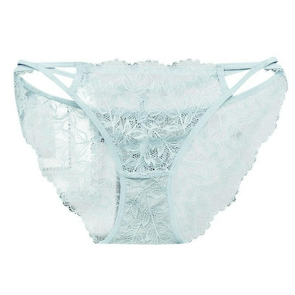 Fiaer,Womens Lace Sexy Briefs,Women's Trendy High Cut Breath Comfort Panties,Ladies Lightweight Solid Color Spliced Triangle Underwear Navy M