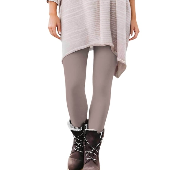 Fiaer Womens Leggings Plus Size Comfort Yoga Pants Slim Fit Solid Color Stretch Trendy Casual Tight Trousers Dark Gray L