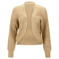 thumbnail image 1 of Fiaer.Womens Long Sleeve Cropped Knit.Casual Trendy Cardigans for Women.Women's Comfort Going out Knitted Tops Khaki XL, 1 of 2