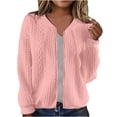 thumbnail image 1 of Fiaer,Womens Loose Fit Plus Size Casual Cropped Jackets,Women's Full Zip V Neck Tops,Ladies Trendy Comfy Breathable Outwear Red L, 1 of 6