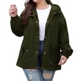 thumbnail image 1 of Fiaer,Womens Oversized Full Zip Jackets,Women's Loose Fit Long Sleeve Snap Buttons Windproof Lightweight Casual Hiking Mountaineering Tops with Pockets Green XXXXXL, 1 of 6