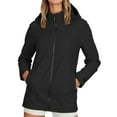 thumbnail image 1 of Fiaer,Womens Oversized Full Zip Softshell Jackets,Women's Long Sleeve Windbreaker Waterproof Casual Trendy Loose Fit Drawstring Lightweight Hooded Tops with Zipper Pockets Black XXXXXL, 1 of 5