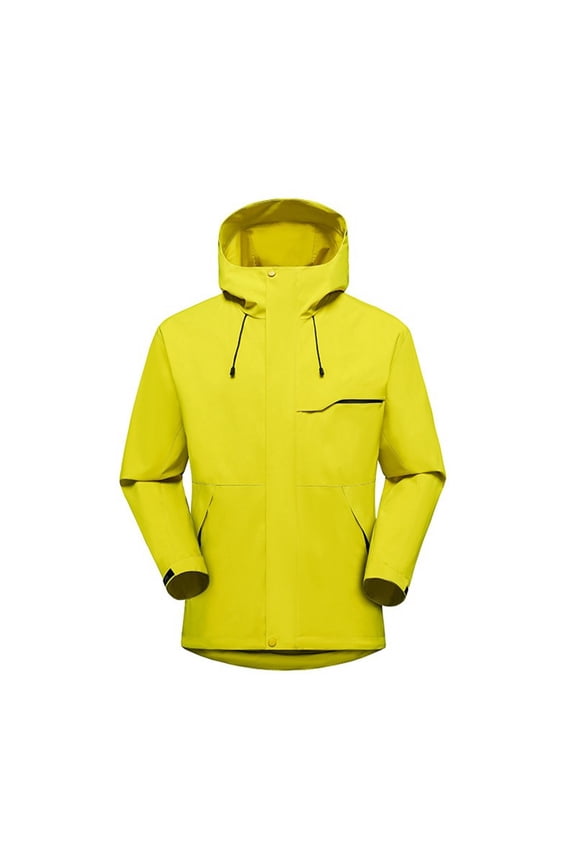 ,Womens Oversized Softshell Jackets with Pockets,Ladies Full Zip Waterproof Windbreaker Hooded Tops for Outdoor Activity Hiking Travel Yellow XXXL
