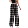 thumbnail image 1 of Fiaer Womens Pajamas Pants Plaid Plus Size Comfort Sleepwear Trousers High Waisted Casual Trendy Pjs Joggers Grey1 XL, 1 of 6