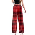 thumbnail image 1 of Fiaer Womens Pajamas Pants Plaid Plus Size Comfort Sleepwear Trousers High Waisted Casual Trendy Pjs Joggers Red2 L, 1 of 6