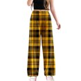 thumbnail image 1 of Fiaer Womens Pajamas Pants Plaid Plus Size Comfort Sleepwear Trousers High Waisted Casual Trendy Pjs Joggers Yellow XL, 1 of 6